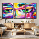 Colorful Abstract Face Wall Art Canvas Print – Modern Pop by MyGreatCanvas | Canvas Wall Art Prints | Photo Prints & Wall Decor