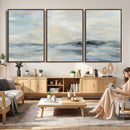 Abstract Coastal Landscape Wall Art Canvas Print – Soft Blue