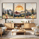 Boho Mountain Landscape Large Wall Art, Horizontal Gold by MyGreatCanvas | Canvas Wall Art Prints | Photo Prints & Wall Decor