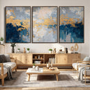 Blue Gold Abstract Large Framed Canvas Wall Art, Modern by MyGreatCanvas | Canvas Wall Art Prints | Photo Prints & Wall Decor