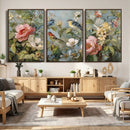 Vintage Birds and Flowers Wall Art Canvas Print, Botanical by MyGreatCanvas | Canvas Wall Art Prints | Photo Prints & Wall Decor