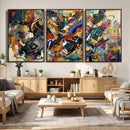 Geometric Abstract Wall Art Canvas Print, Orange Blue by MyGreatCanvas | Canvas Wall Art Prints | Photo Prints & Wall Decor