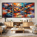 Geometric Abstract Wall Art Canvas Print, Orange Blue by MyGreatCanvas | Canvas Wall Art Prints | Photo Prints & Wall Decor