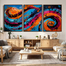 Geometric Abstract Wall Art Canvas Print, Orange Blue by MyGreatCanvas | Canvas Wall Art Prints | Photo Prints & Wall Decor