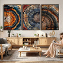 Tree Ring Triptych Canvas Wall Art — Set of 3 Wood Grain by MyGreatCanvas | Canvas Wall Art Prints | Photo Prints & Wall Decor