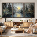 Drip Style Forest Lake Gold Art — Abstract Expressionist by MyGreatCanvas | Canvas Wall Art Prints | Photo Prints & Wall Decor
