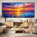 Colorful Knife Ocean Sunset Canvas — Orange Pink Teal by MyGreatCanvas | Canvas Wall Art Prints | Photo Prints & Wall Decor