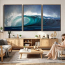 Ocean Wave Canvas Wall Art, Dramatic Teal Blue Seascape Oil by MyGreatCanvas | Canvas Wall Art Prints | Photo Prints & Wall Decor