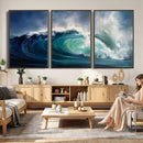 Ocean Wave Canvas Wall Art, Dramatic Teal Blue Seascape Oil by MyGreatCanvas | Canvas Wall Art Prints | Photo Prints & Wall Decor