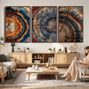 Tree Ring Canvas Wall Art, Wood Cross Section Triptych by MyGreatCanvas | Canvas Wall Art Prints | Photo Prints & Wall Decor