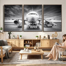 Airplane Wall Art Canvas Print, Black and White Jet Aircraft by MyGreatCanvas | Canvas Wall Art Prints | Photo Prints & Wall Decor