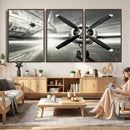 Vintage Airplane Wall Art Canvas Print, Black and White by MyGreatCanvas | Canvas Wall Art Prints | Photo Prints & Wall Decor