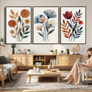 Watercolor Botanical Canvas Wall Art Set, Navy Terracotta by MyGreatCanvas | Canvas Wall Art Prints | Photo Prints & Wall Decor