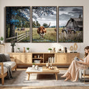 Texas Longhorn Canvas Wall Art, Rustic Farm Barn Bluebonnet by MyGreatCanvas | Canvas Wall Art Prints | Photo Prints & Wall Decor