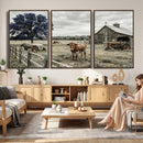 Texas Longhorn Canvas Wall Art, Rustic Farm Barn Bluebonnet by MyGreatCanvas | Canvas Wall Art Prints | Photo Prints & Wall Decor