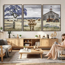 Texas Longhorn Canvas Wall Art, Rustic Farm Barn Bluebonnet by MyGreatCanvas | Canvas Wall Art Prints | Photo Prints & Wall Decor