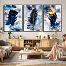 Feather Canvas Wall Art Navy Blue Gold Watercolor Abstract by MyGreatCanvas | Canvas Wall Art Prints | Photo Prints & Wall Decor