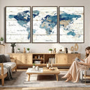 Watercolor World Map Canvas Wall Art Print – Abstract by MyGreatCanvas | Canvas Wall Art Prints | Photo Prints & Wall Decor