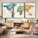 Watercolor World Map Canvas Wall Art Print – Abstract by MyGreatCanvas | Canvas Wall Art Prints | Photo Prints & Wall Decor