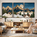 Moonlit Mountain Cabin Wall Art Canvas Print, Rustic Mountain Landscape Canvas Print, Woodland Cabin Wall Decor, Framed Nature Artwork Ready to Hang by MyGreatCanvas | Canvas Wall Art Prints | Photo Prints & Wall Decor
