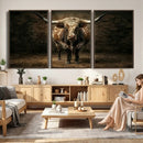 Texas Longhorn Bull Canvas Wall Art, Western Ranch Cattle Photography Print, Rustic Farmhouse Cowboy Decor Artwork by MyGreatCanvas | Canvas Wall Art Prints | Photo Prints & Wall Decor