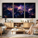 Global Flight Routes Map Canvas Wall Art, Worldwide Aviation Network Print, International Air Travel Wall Decor by MyGreatCanvas | Canvas Wall Art Prints | Photo Prints & Wall Decor