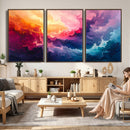 Colorful Abstract Canvas Wall Art Print, Vibrant Popup Color Art Print