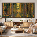 Gustav Klimt Style Forest Canvas Wall Art, Golden Forest Path Floral Art Nouveau Print, Enchanted Woodland Decor by MyGreatCanvas | Canvas Wall Art Prints | Photo Prints & Wall Decor