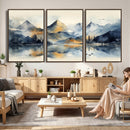 Lake Abstract Mountain Wall Art Canvas Print