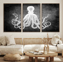 Black White Octopus Wall Art Canvas Print by MyGreatCanvas | Canvas Wall Art Prints | Photo Prints & Wall Decor