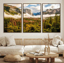 Half Dome Yosemite Canvas Wall Art – Majestic Triptych