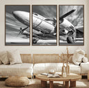 Vintage Airplane on Runway Canvas Print by MyGreatCanvas | Canvas Wall Art Prints | Photo Prints & Wall Decor