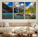 Moraine Lake 3-Panel Wall Art, Majestic Mountain and Lake by MyGreatCanvas | Canvas Wall Art Prints | Photo Prints & Wall Decor