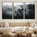 Foggy Forest Wall Art Canvas Print | 3 Panel Large Misty by MyGreatCanvas | Canvas Wall Art Prints | Photo Prints & Wall Decor