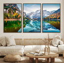 Spectacular autumn view of Braies Lake Wall Art Canvas Print by MyGreatCanvas | Canvas Wall Art Prints | Photo Prints & Wall Decor