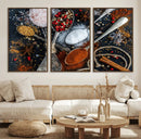 Spices and Seasonings Canvas Wall Art – Colorful Triptych by MyGreatCanvas | Canvas Wall Art Prints | Photo Prints & Wall Decor