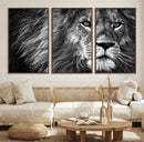 Black and White Lion Canvas Wall Art Print – Wildlife by MyGreatCanvas | Canvas Wall Art Prints | Photo Prints & Wall Decor