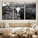 Western Home Wall Art Canvas Print, Framed Texas Longhorn by MyGreatCanvas | Canvas Wall Art Prints | Photo Prints & Wall Decor