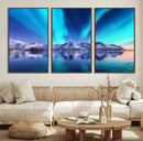 Northern Lights above Mountain Wall Art, Northern Lights