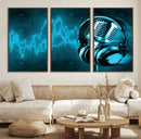 Music and Microphone Wall Art Canvas Print by MyGreatCanvas | Canvas Wall Art Prints | Photo Prints & Wall Decor