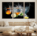 Kitchen Wall Art, Kitchen Fruits Art Canvas Print