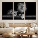 Lion Family Wall Art Canvas Print – Framed Majestic Wildlife by MyGreatCanvas | Canvas Wall Art Prints | Photo Prints & Wall Decor