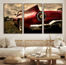Red Classic Car Wall Art Canvas Print