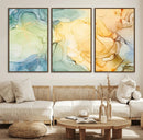 Green and Yellow Marble Fluid Effect Wall Art, Green and