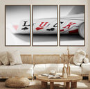 Framed Luck Poker Cards Canvas – Modern Triptych Wall Art,