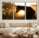 Horse at Sunset Wall Art Animal Canvas Print