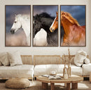 Animal Wall Art Three Horses Farmhouse Art Canvas, Framed by MyGreatCanvas | Canvas Wall Art Prints | Photo Prints & Wall Decor