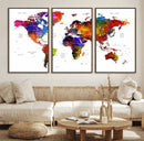 World Map Canvas Print – Detailed Map of the World Wall Art