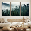 Captivating Misty Forest Wall Art Premium Canvas Print,