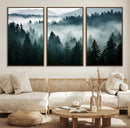 Captivating Misty Forest Wall Art Canvas, Premium Canvas